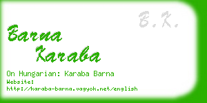 barna karaba business card